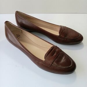 Amalfi Brown Leather Loafers Size 8.5 N